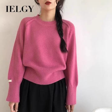 IELGY 女式冬季圓領毛衣針織上衣