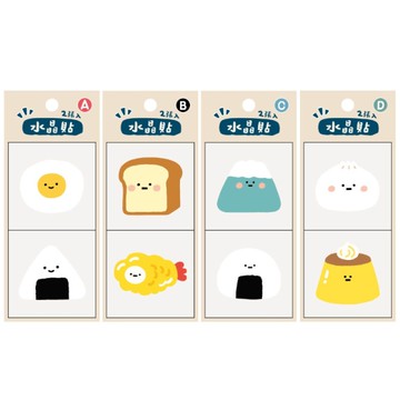 小呸角 裝飾水晶貼(2入)-荷包蛋飯糰/土司炸蝦/小山本丸/包子布丁