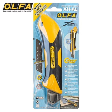 耀您館★日本製OLFA防滑橡膠X系列特大型美工刀XH-AL附掛洞(自動鎖定25mm刀片;品番212B)超大美工刀切割刀具【APP下單點數4倍送】