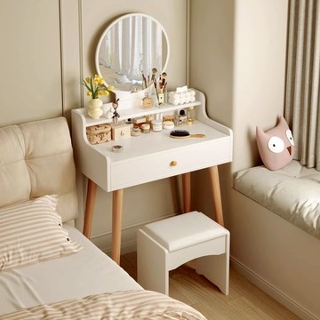 免運 化妝桌 實木梳妝臺 小戶型化妝桌  梳妝臺臥室現代簡約臥室化妝桌小戶型迷你化妝臺床頭收納柜一體 可開發票 全館八折 工廠現貨直銷 新品特價 y9052