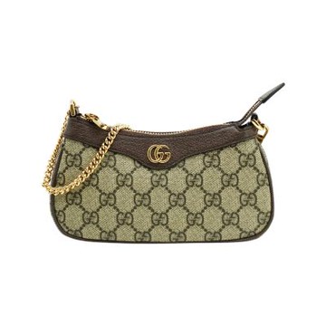 Gucci 古馳 展示品 Ophidia GG Supreme帆布迷你手提包(764960-烏木)