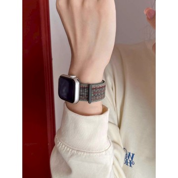 《台灣出貨》適用 APPLE WATCH 尼龍回環錶帶 拼色錶帶 尼龍錶帶 S11 S10 45mm 46mm 女士錶帶