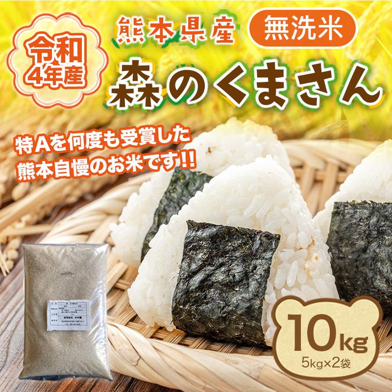 米 10kg 無洗米 森のくまさん 熊本産 最新年度産 特A評価 精米 うるち 白米 お米 ご飯 常温便