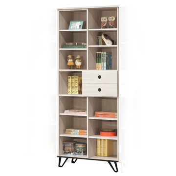 【Hampton 漢汀堡】安娜利鋼刷白2.6尺書櫃-無附門