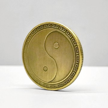 太極圖八卦紀念章龍鳳古青銅裝飾硬幣古典哲學道家信仰幣創意玩具