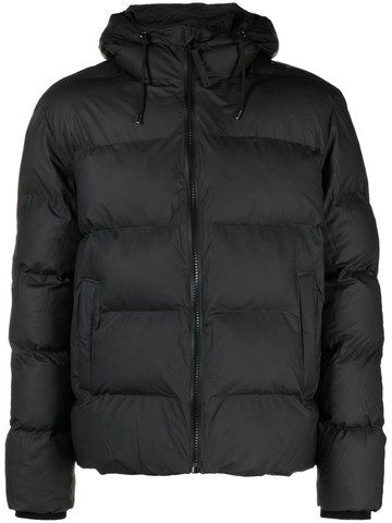 Rains - metallic-sheen puffer jacket - unisex - Polyester/Polyurethane/Polyester/Nylon - S - Black