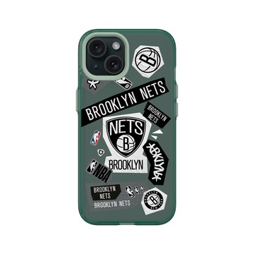 iPhone 15 Clear 憂墨綠 - NBA - 拼貼系列-布魯克林籃網 Brooklyn Nets - Collage