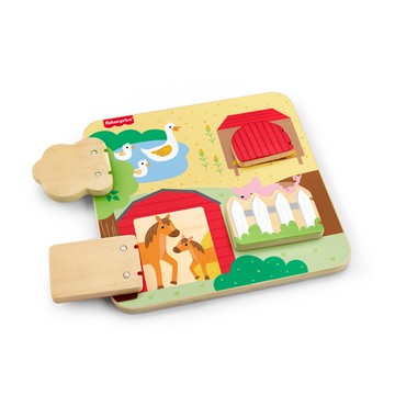 費雪木製玩具農場動物板