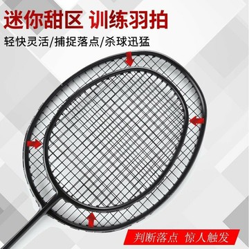 甜區羽毛球拍訓練拍小拍框小拍面全碳素超輕迷你小黑拍專業小框拍