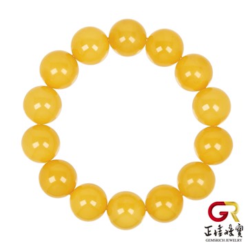 【正佳珠寶】老蜜蠟琥珀 頂級陽橙老蜜 15.3-15.8mm 老蜜蠟手珠｜日本彈力繩