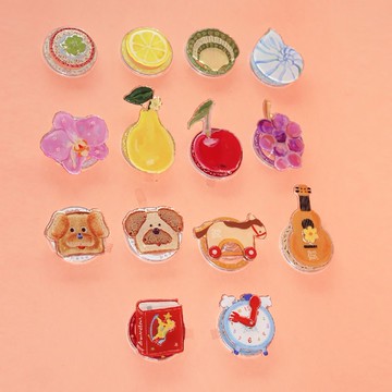 BeanAndBean 原創磁吸支架蘋果安卓手機磁吸通用手繪圖案可愛復古