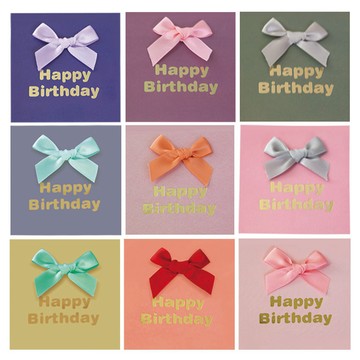 from&to 蝴蝶結祝賀生日卡片 9款套組  藍色 + 紫色 + 綠色 + 藍灰色 + 淺粉色 + 亮粉色 + 黃色 + 紅色 + 粉色  9個