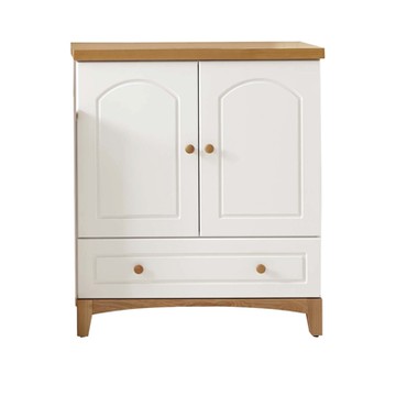 文創集 路可雙色2.7尺二門單抽置物櫃-81x45x95cm免組