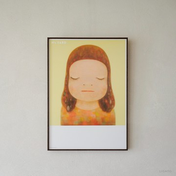原版海報｜奈良美智 B2作品 ：Peace of Mind - 黑胡桃色鋁框