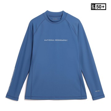 男裝 RAGLAN 長袖 防曬衣 - 海藍色