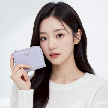 💖韓國暢銷品牌FENNEC🆕新品上架 愛心logo真皮拉鍊D型環耐用三層皮夾(2色)