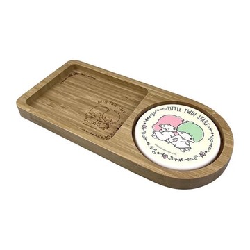 【震撼精品百貨】Little Twin Stars KiKi&LaLa_雙子星小天使~日本雙子星竹製托盤+珪藻土杯墊*88055