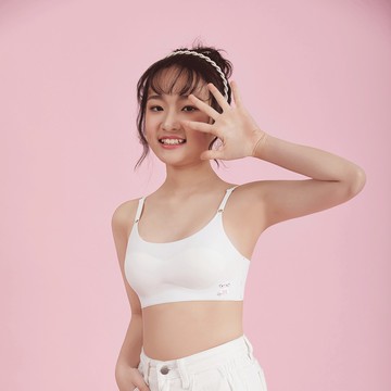千姿色 台灣出貨少女內衣文胸女童無痕冰絲吊帶透氣防走光發育期背心大童背心式女