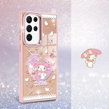 三麗鷗 S24/23系列 軍規防摔合金框鏡面手機殼-美樂蒂魔法使