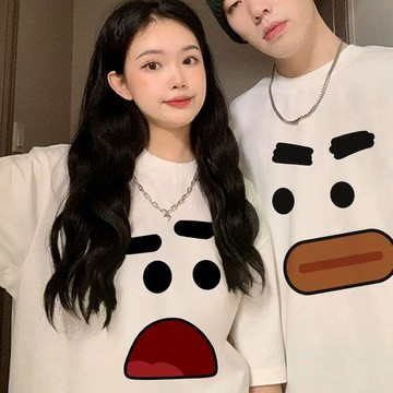 7632 人再度入手🎈[兩件裝]情侶裝夏季短袖女寬鬆新款上衣服韓版時尚洋氣休閒t恤男4FAT