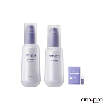 【ampm牛爾】2%神經醯胺機能水115ml+5%輕盈乳100ml+贈神經醯胺精華5ml+面膜2入(牛奶水精華)