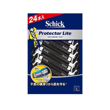 日本🇯🇵境內版 舒適牌Schick 舒適型雙層安全刮鬍刀 24入｜Protector Lite 一次性刮鬍刀 防滑握柄