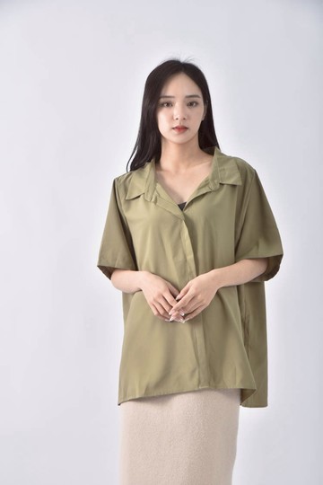 (XL) ob stylev領綠色短袖上衣