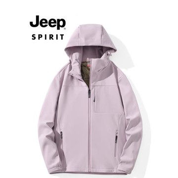 (免運)JEEP SPIRIT沖鋒衣女款2024新款春秋季石墨烯蓄熱棉衣風衣外套男