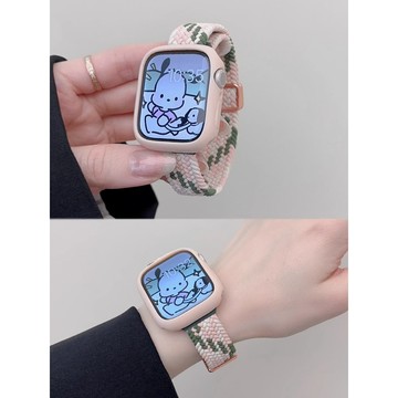 《台灣出貨》適用 APPLE WATCH 尼龍錶帶 細版尼龍錶帶 磁吸錶帶 S11 S10 SE3 46mm 女士錶帶