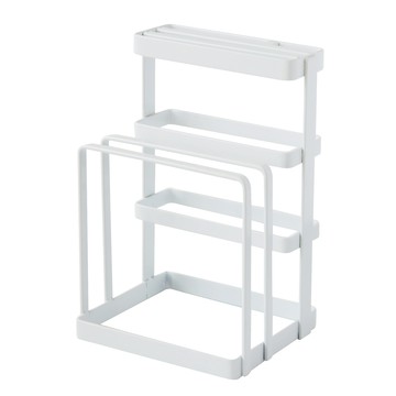 簡約白刀具砧板收納架