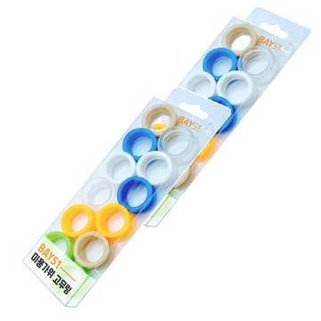 BAY51 萬用美容剪刀橡膠圈 6款 x 2入組  2組  白色、米色、藍色、綠色、橙色、透明