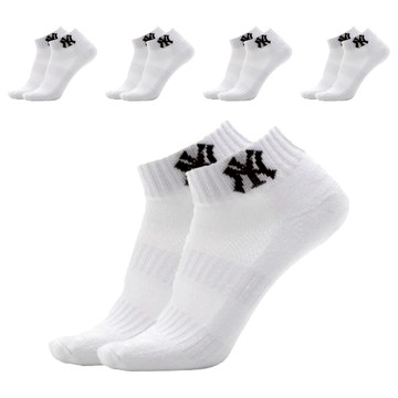 MLB 男款基本雙層緩衝短筒襪5雙組 MLB3401WH  L(250~280mm)  白色