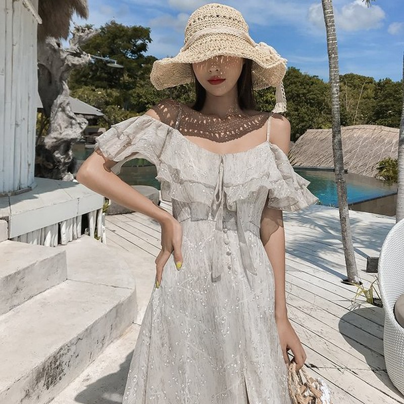 レディース ワンピース ビーチワンピース 安い おしゃれ 夏 Aラインワンピース マキシ丈ビーチワンピース ベアトップ リゾート 旅行 シフォン 通販 Lineポイント最大0 5 Get Lineショッピング