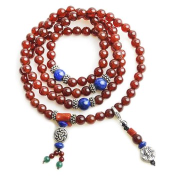 【大東山樑御珊瑚】(多寶念珠)~ 紅瑪瑙圓珠108顆/項手鍊兩用