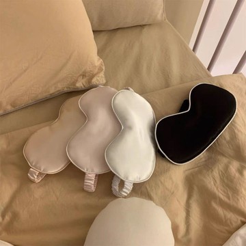 ✅【台灣出貨】ins風冰絲眼罩睡眠遮光仿真絲眼緩解疲勞護眼冰敷睡覺午睡眼罩