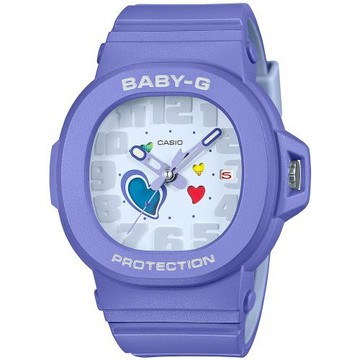 CASIO BABY-G 繽紛俏皮變色愛心時尚手錶/紫色/BGA-10-6A