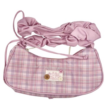 Vanwalk 出走 幸運少女皺皺單肩法棍包 V2735 230g  草莓蛋糕粉  28 x 5.5 x 10cm