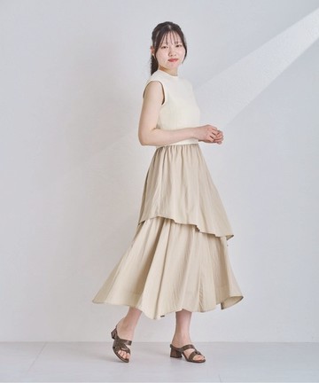 獨特拼接針織長裙(MM557405)