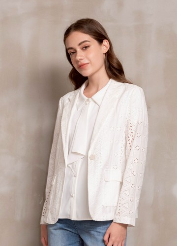 輕感都會刺繡蕾絲西裝外套