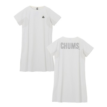 CHUMS Airtrail Stretch CHUMS One-Piece 女 短袖洋裝 淺灰 CH181353G020