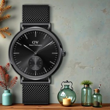 Daniel Wellington DW 男錶-40mm Classic Ashfield 經典極簡美學米蘭帶手錶 新春換新 送禮首選-黑 DW00100714