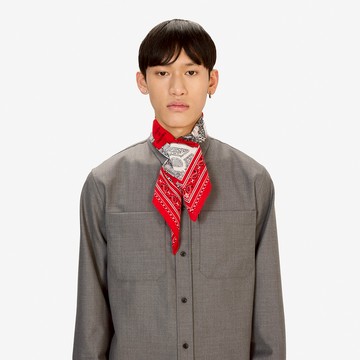 INOUI EDITIONS LOUVRE 純棉方巾65 - 紅