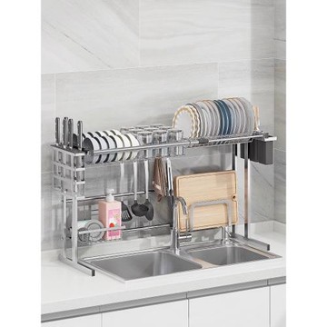 水槽瀝水架碗架廚房置物架304不銹鋼 水池伸縮瀝水籃收納碗盤碟架
