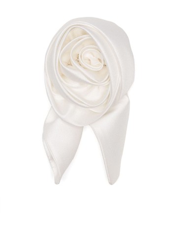 Dice Kayek - floral satin brooch - women - Polyester/Silk - One Size - White