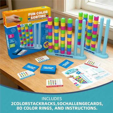 跨境TK創意趣味色彩配對疊疊樂Color Stack益智挑戰派對游戲玩具