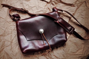 美式復古 horween cxl霍爾文茶芯 印第安風單肩獵人挎包