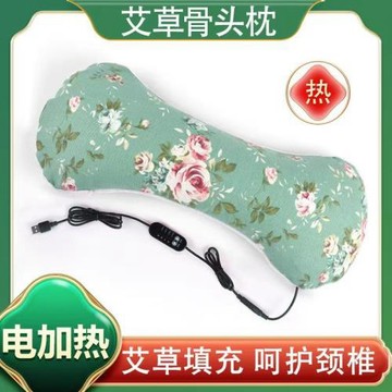 艾草枕頭頸椎骨頭枕家用粗布艾絨枕保健宮廷枕護頸帆布艾草骨頭枕