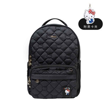 【最後限量 售完為止】deya 凱蒂Kitty奧黛麗赫本抗菌 2in１雙肩媽媽包-黑色 21350709