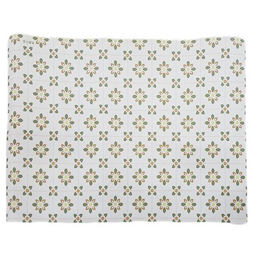 Arbor Home 喬木居家 復古花紋PVC一抹净地墊  1個  100 x 120cm  秋顏花落 白色