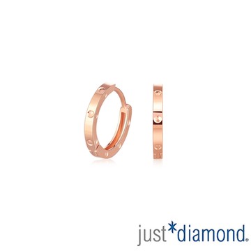 【Just Diamond】圓緣(新) 18K玫瑰金耳環(網路限定)